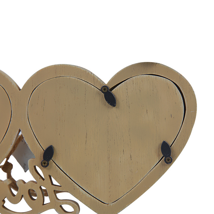 Wood classical heart shape Love handmade decorative wall mounted wooden hanging picture photo frames