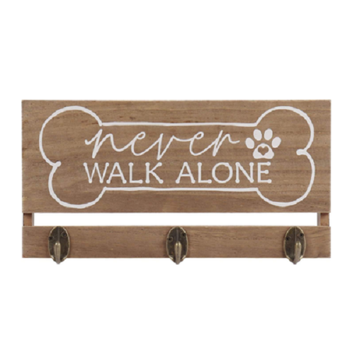 Custom Decor Wooden Key Holder & Dog Leash Hook Wall Mount for Entry Way Kitchen Mudroom His Hers & Paw Print Triple Hook