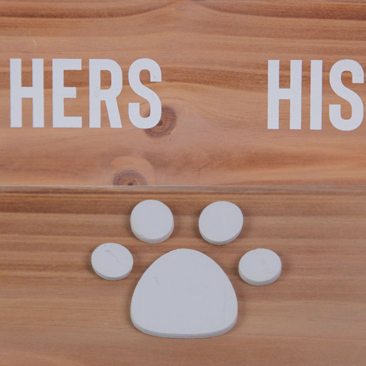 Custom wooden dog leash hanger wood His Her Dog Hanger key holder with 3 hooks for wall decor