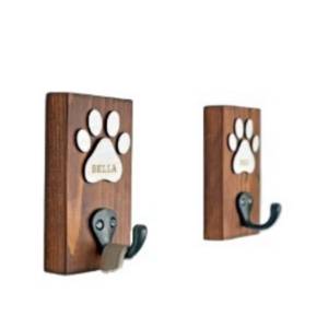 Wooden Pat paw shape wall art wood print with hook for Home storage rustic wooden wall hook