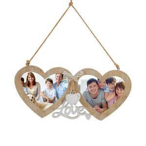 Wood classical heart shape Love handmade decorative wall mounted wooden hanging picture photo frames