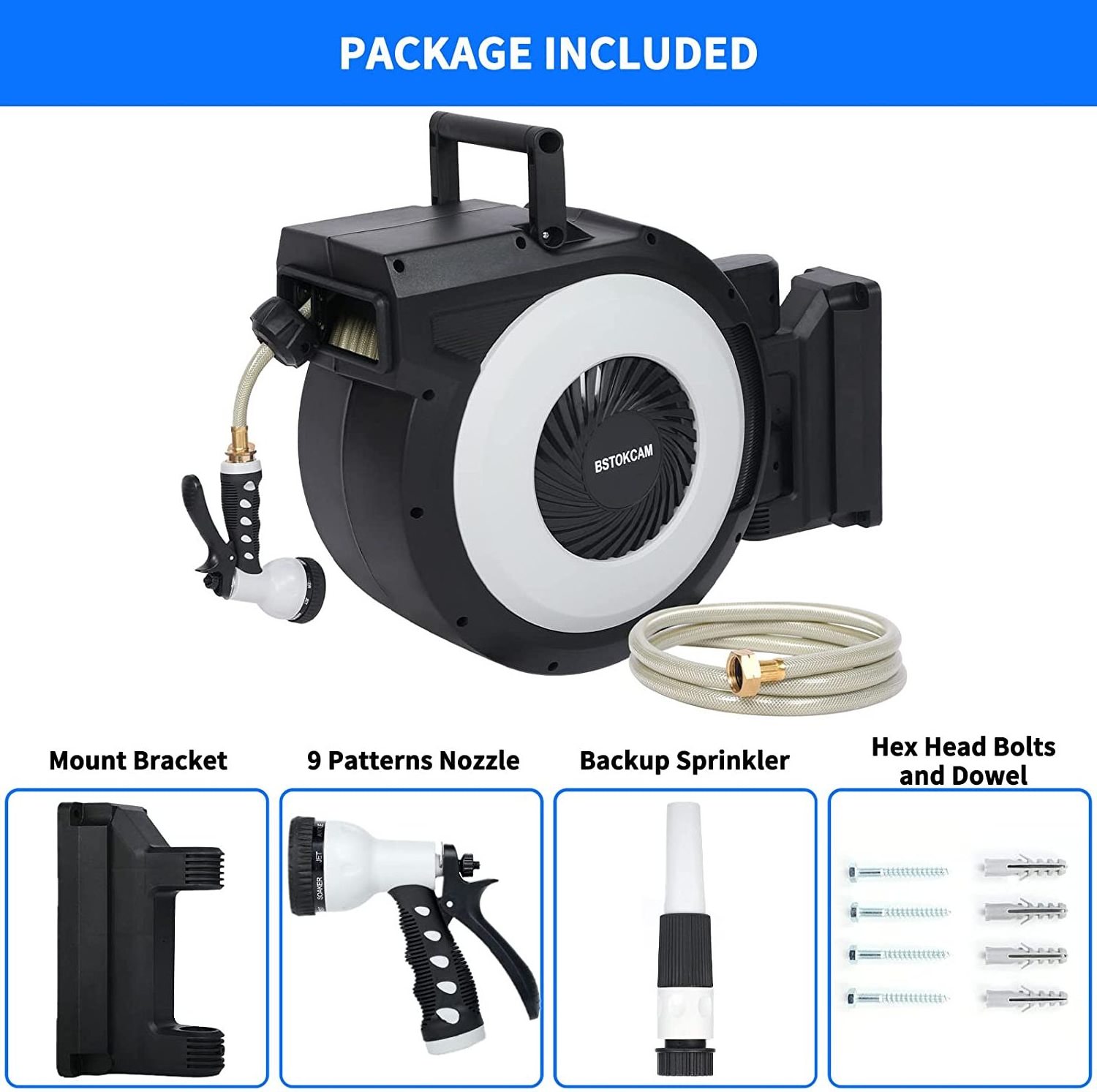 Retractable Hose Reel different length customization Garden Hose Reel Wall Mounted Retractable Reel