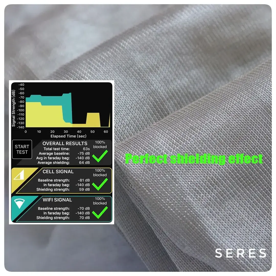 Fabric conductive silver fiber Mesh fabric anti bacterial material emf protection fabric EMF Blocking For clothes