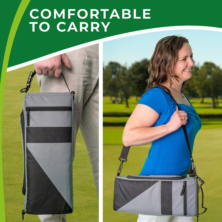 Cooler bag golf accessories keeps drinks cold 6 can flat golf cart cooler bag with shoulder strap