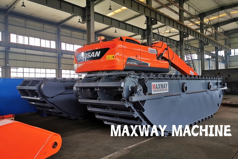 MAXWAY MMCL China High Quality Famous Brand Amphibious Excavator With Long Boom for Farm, Fish Pond, Piling, Deep Water, Marsh