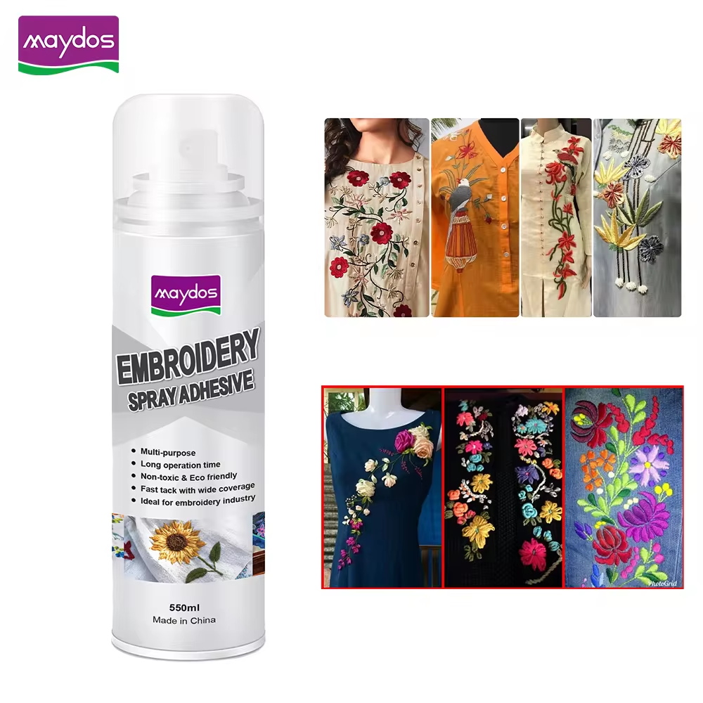 Maydos Hot selling embroidery spray adhesive glue for fabric clothes