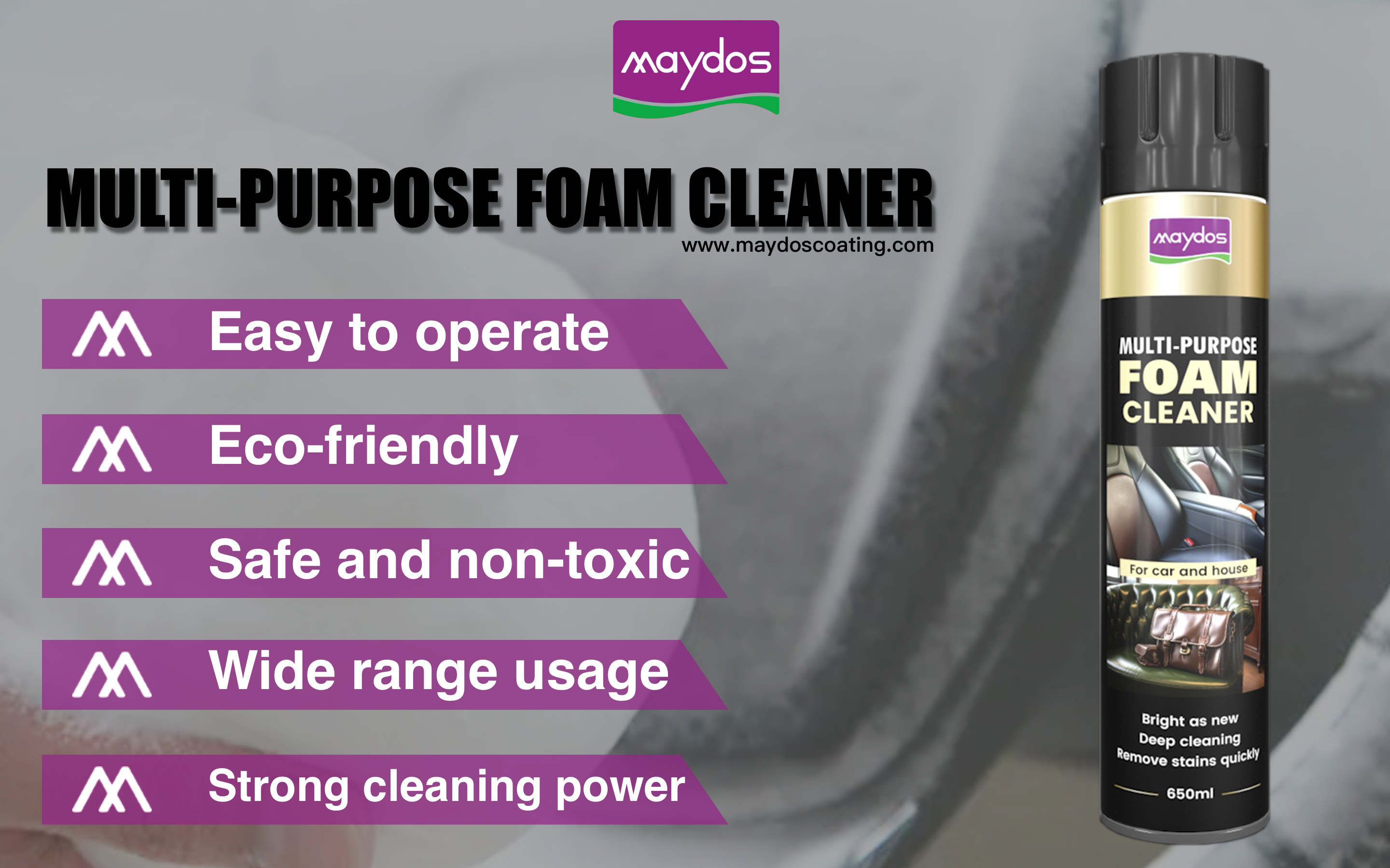 Detailing Car Cleaning Products Foam Cleaner Spray Multi-Purpose Foam Cleaner for Car And House 650ml Spray