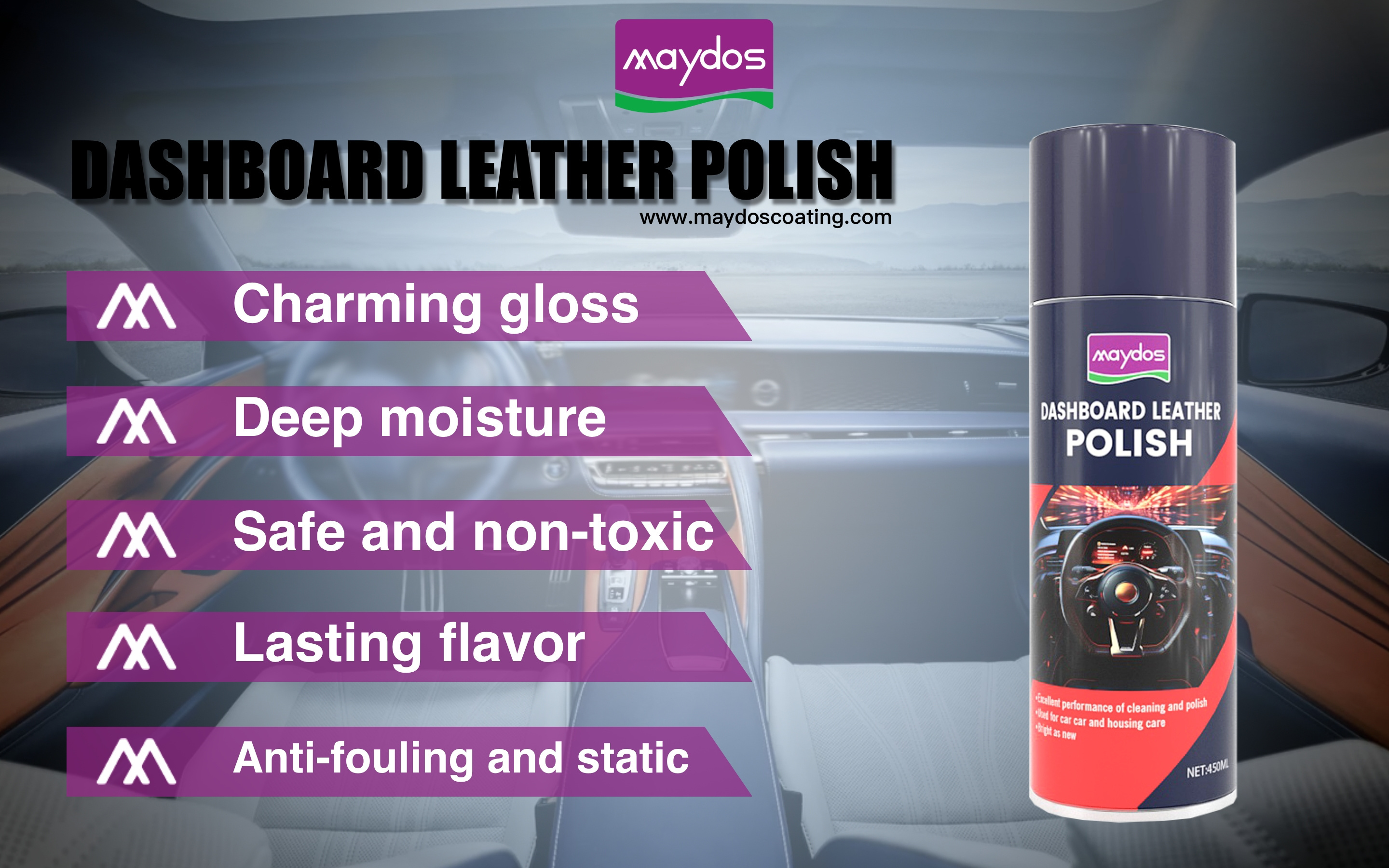 dashboard polish wax polish spray shine dashboard waterless leather car silicone protect wax spray