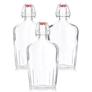 Wholesale Italian Vintage Style Swing Top Flask Glass Bottles 250ml 500ml for Flavored oils Vinegars Sauce