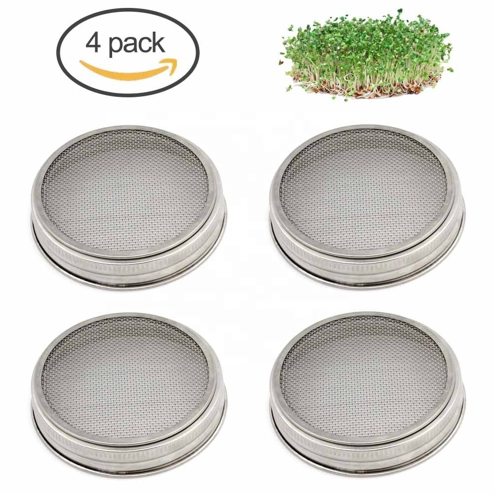 Stainless Steel Strainer Mason Jar Mesh Sprouting Lids For Canning Jars And Seed Sprouting Screen