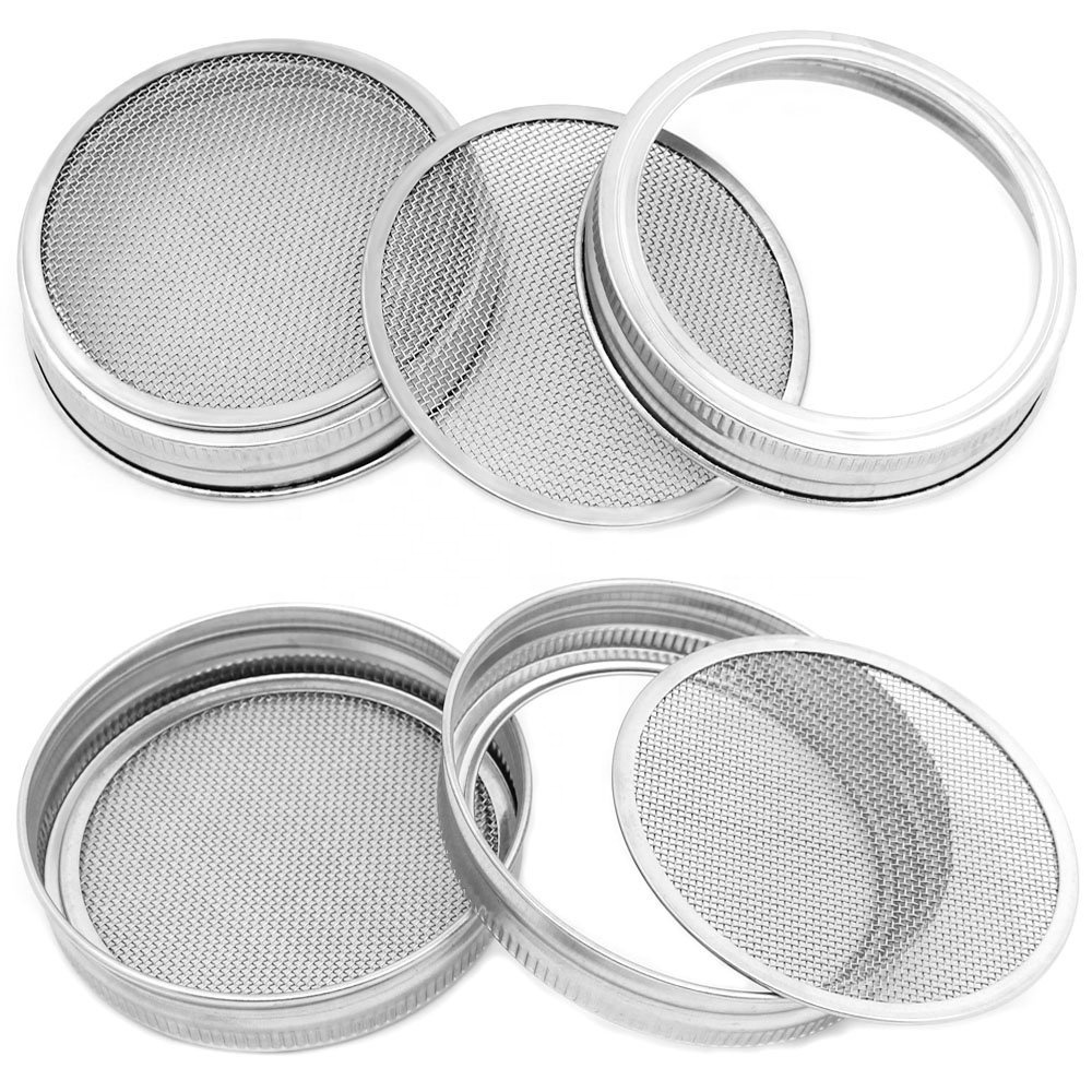 Stainless Steel Strainer Mason Jar Mesh Sprouting Lids For Canning Jars And Seed Sprouting Screen