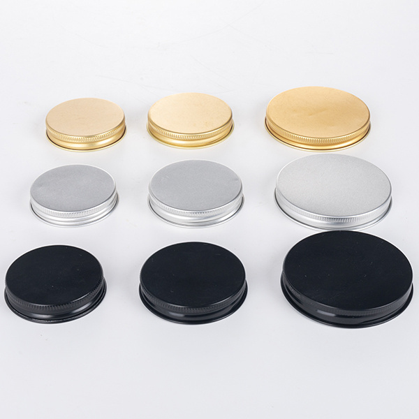 in bulk Stocked bottle caps 48-400 58-400 70-400 White Black Silver Gold Screw closures aluminum Metal Lid for Glass Jar