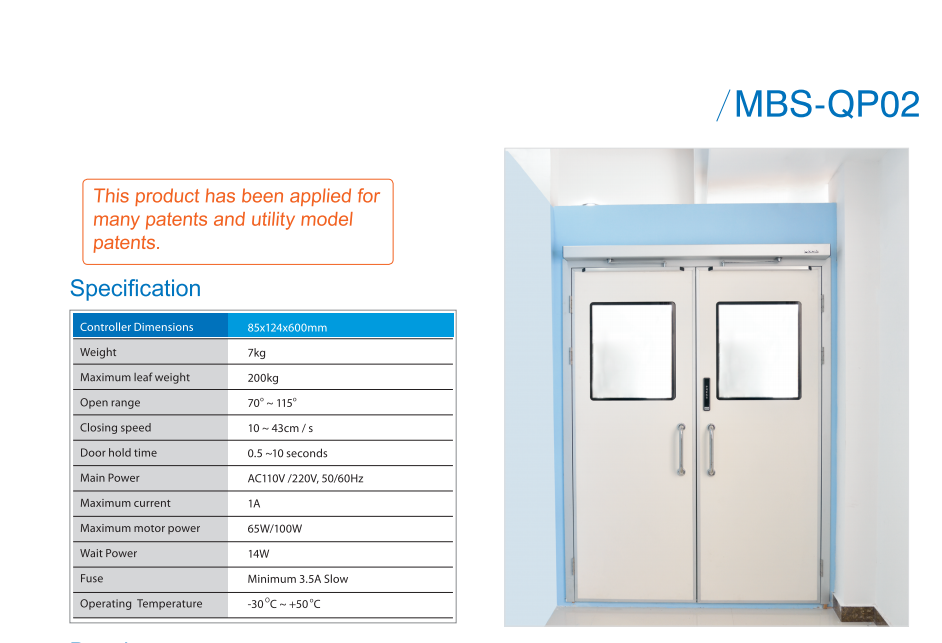 MBS-QP02 Intergrated Operator Automatic Swing Door Opener Mbsafe High Quality Professional Competitive Price Swing Door Opener