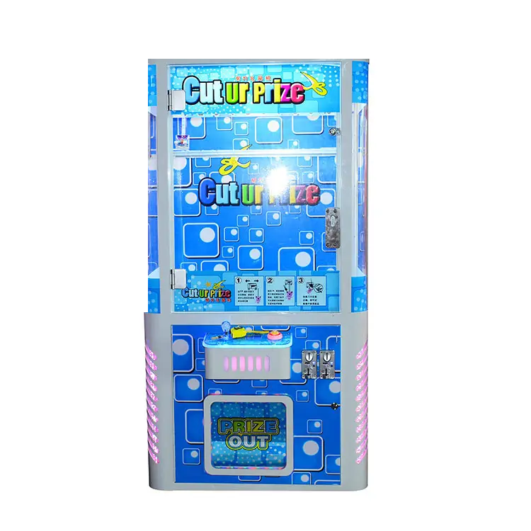 Earn Money Big Plush Toy Doll Vending Cut Rope String Arcade Scissor Claw Barber Cut The Prize Coin Operated Games Machine