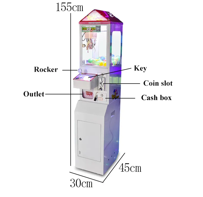 xjd-467 Personalized Custom Mini Claw Machine Coin Operated Arcade Cheap Price Japanese Mini Crane Claw Machine