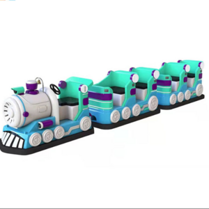 Shopping Mall Kids Electric Amusement Track Train Car Carnival Ride On Train With 3 New Double Row Carriages