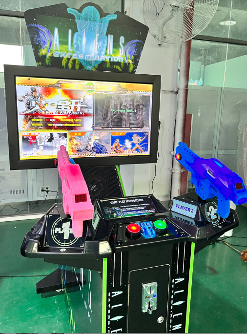 High Quality Exciting Simulator Coin Operated Kids Indoor Aliens Time Crisis 4 Arcade Shooting Game Machine