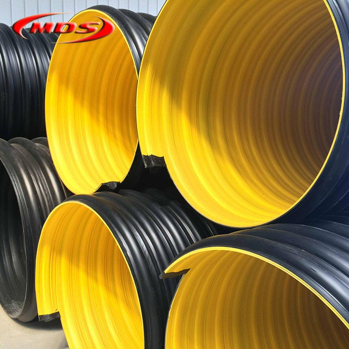 24 inch smooth wall corrugated yellow drainage hdpe pipe