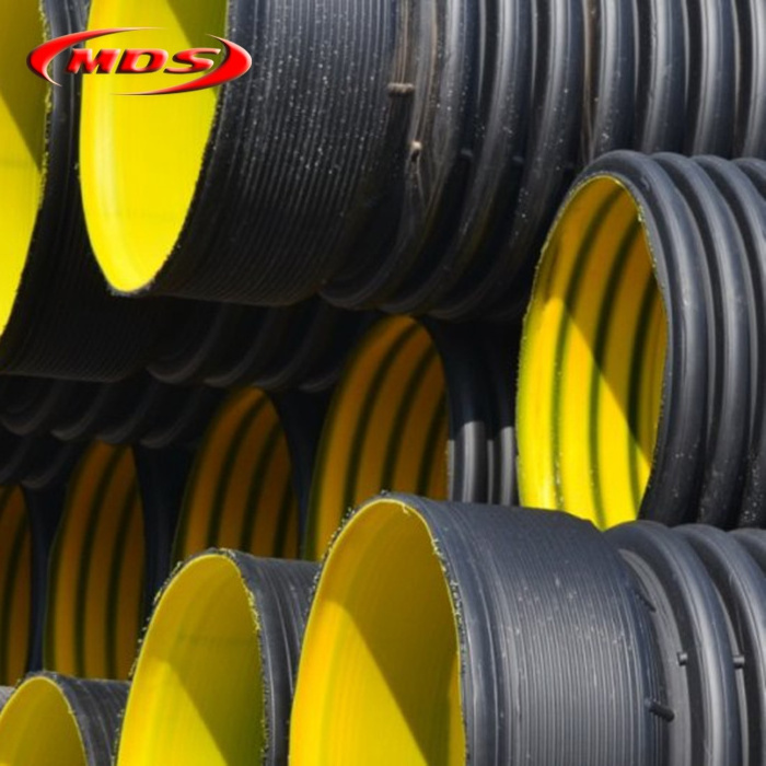 24 inch smooth wall corrugated yellow drainage hdpe pipe