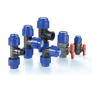 all kinds of pp pe compression pipe fittings for irrigation pipe water supply