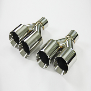 Universal Exhaust Pipe System 3Inch Stainless Steel  Double Exhaust Tip Muffler Pipe Exhaust Pipe Muffler