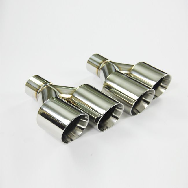 Universal Exhaust Pipe System 3Inch Stainless Steel  Double Exhaust Tip Muffler Pipe Exhaust Pipe Muffler