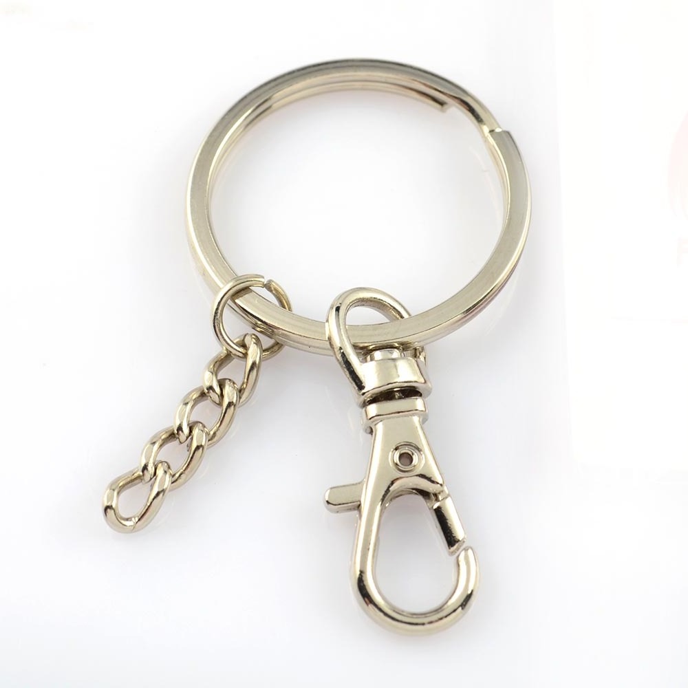 Wholesale Manufacture Zinc Alloy Silver Split Custom Logo Blank Metal Car Keychain Accessories With Key Ring