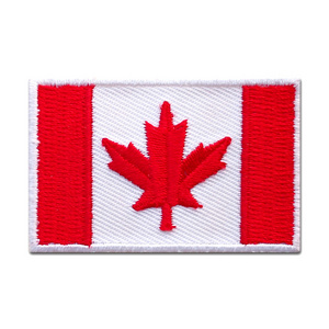 Artigifts Wholesale Design Sew On Clothing National Flag Embroidery Patch Custom Logo Adhesive Canada Flag Patch