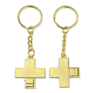 Wholesale Metal Zinc Alloy Enamel Fancy Keychain Custom Holy Bible Religious Christian Keyring Pendant Mini Cross Keychain