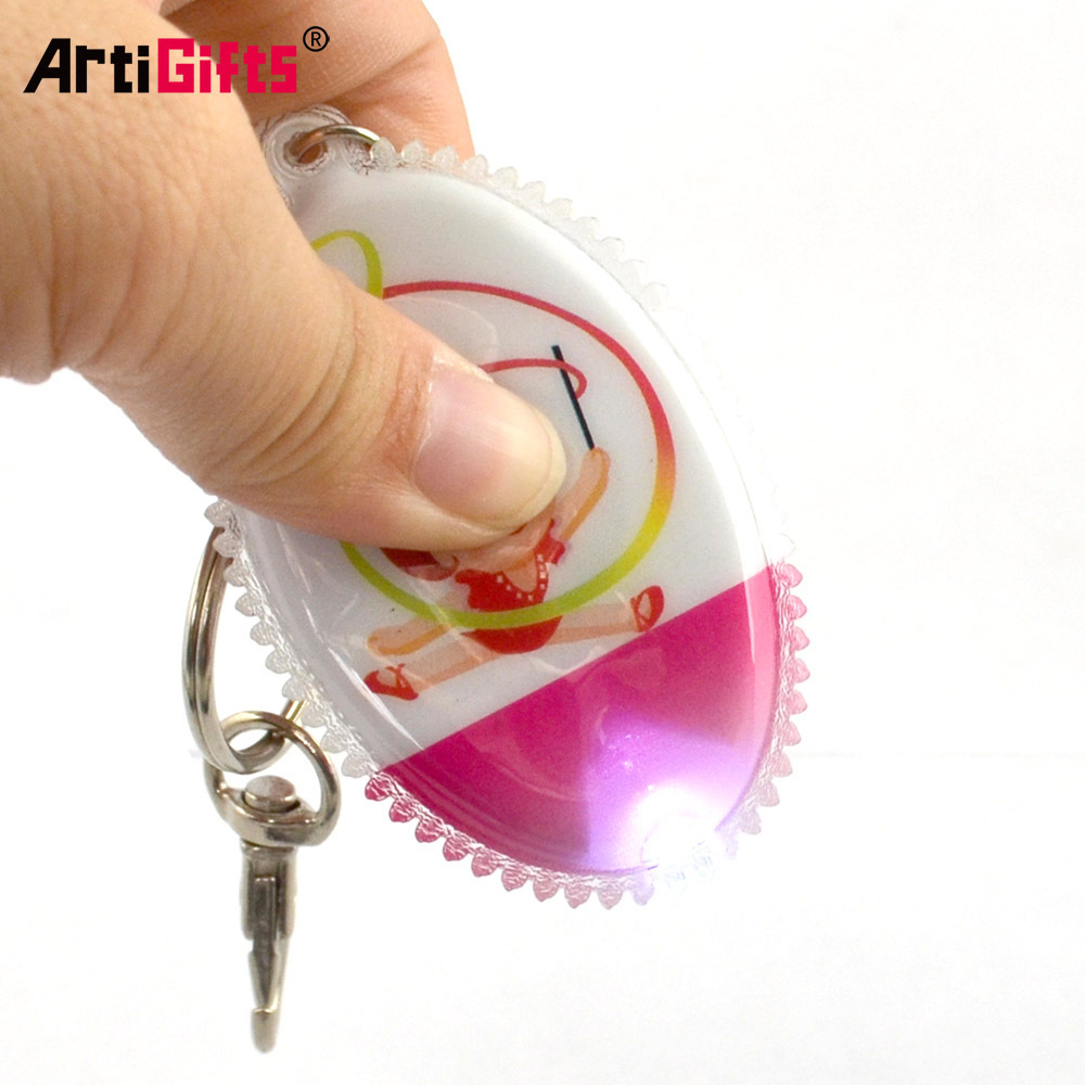 Oem Keyring Maker Supplier Personalized Flashing Key Ring Light 2D Key Chain Custom Plastic Soft Pvc Led Reflective Keychain