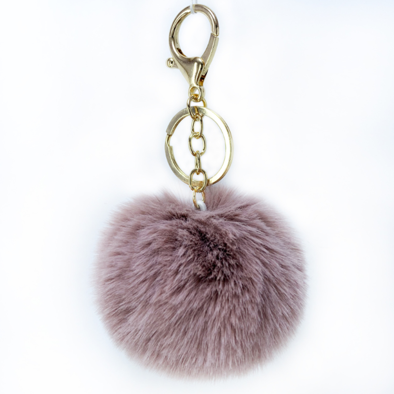 Wholesale Multicolor Cute Puff Key Ring Key Chain Pompom Key Chains Plush Detachable Custom Fluffy Pom Poms Keychain