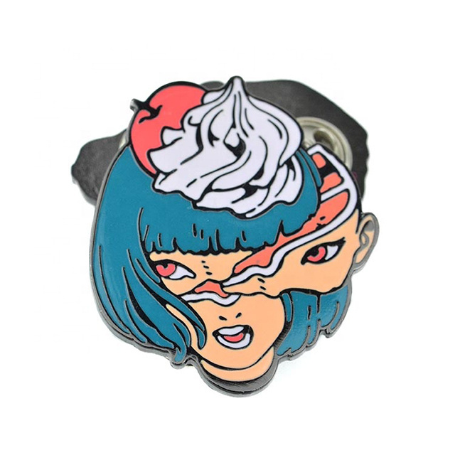 Free Sample Custom Design Metal Cartoon Character Collar Lapel Pin Badge Manufacture Hard Soft Enamel Slayer Anime Enamel Pin