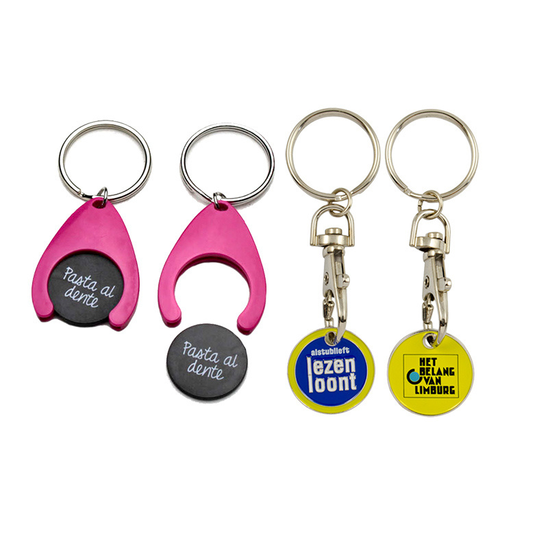 Artigifts Factory Direct Sale Supplier Cheap Key Ring Chain Trolley Coin Key Chains Shopping Cart Tokens Coin Holder Keychain