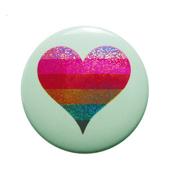 Heart Shape Button Maker Promotional Gift Cheap Price Metal Custom Round Colorful Button Glitter Badge