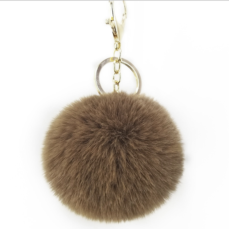 Wholesale Multicolor Cute Puff Key Ring Key Chain Pompom Key Chains Plush Detachable Custom Fluffy Pom Poms Keychain