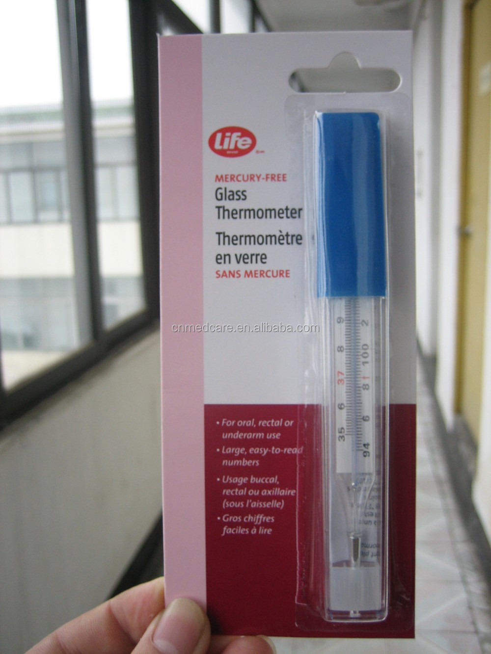 Clinical gallium thermometer without mercury  mercury free glass oral clinical mercury-free thermometer