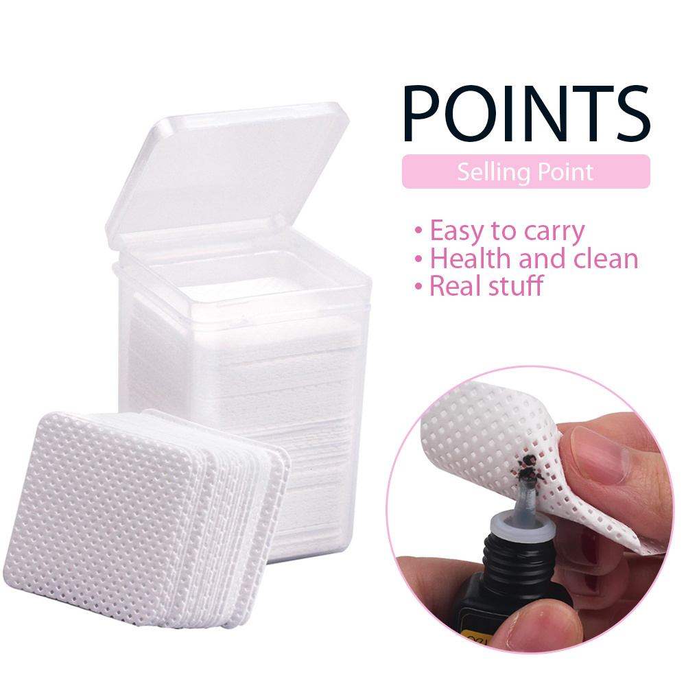 White Black Pink Heart Shaped Lint Free Lash Glue Wipe Dispenser Eyelash Extension Adhesive Glue Nozzle Remover Wipes