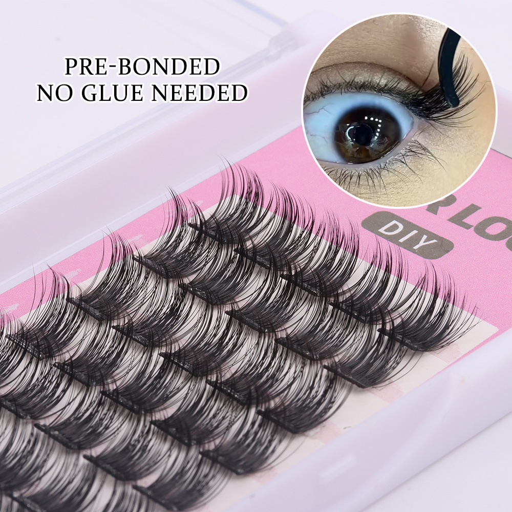 Pre Bond Technology Segment Lash Cluster DIY Lashes Press on Eyelashes No Glue Self Adhesive Lashes