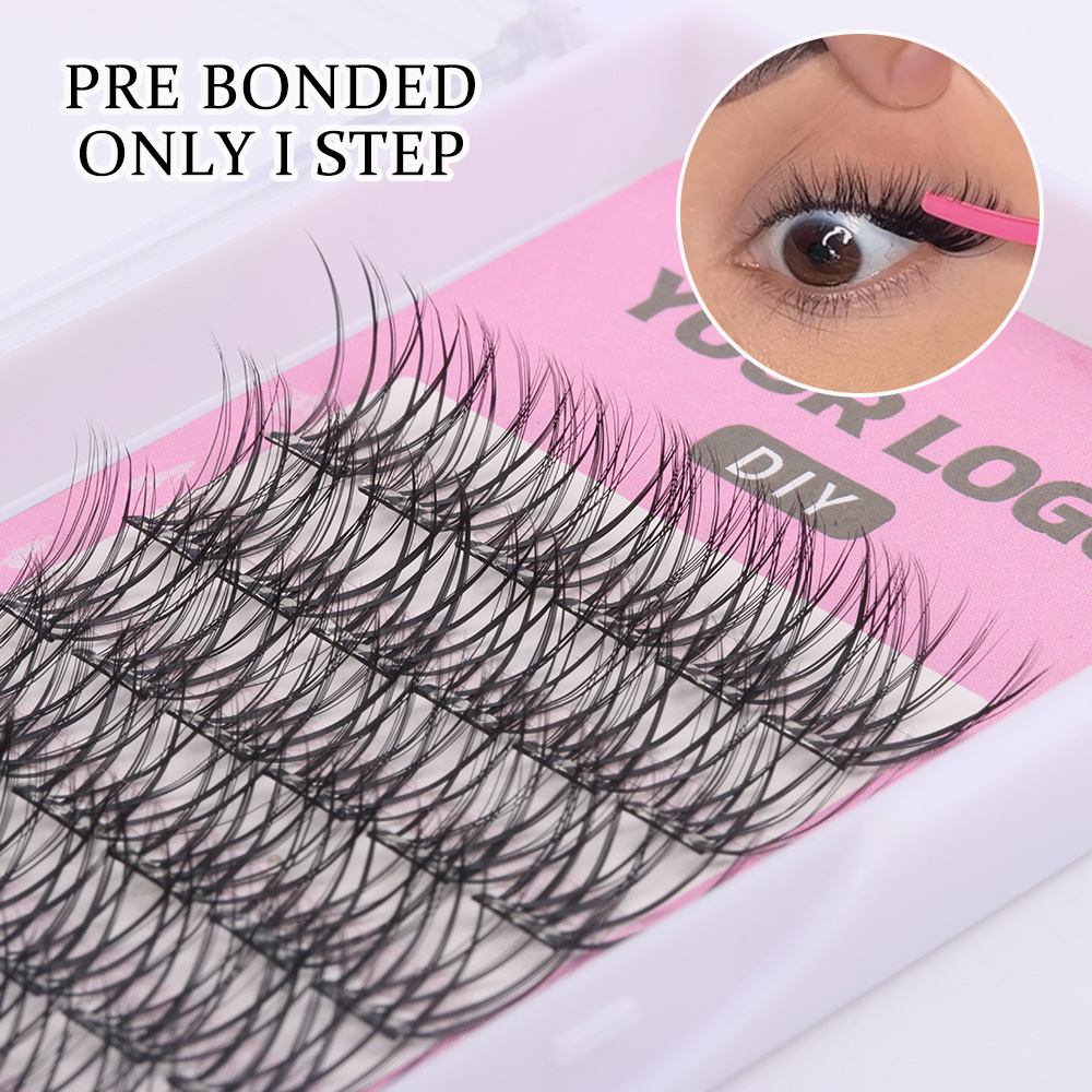 Pre Bonded DIY Eyelash Extension Kit Waterproof No Glues Lashes DIY Self Adhesive Cluster Lashes