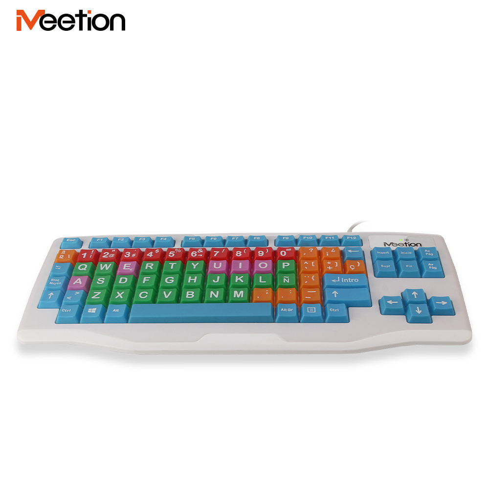 K800 Colourful Large Key PC Coloured Keyboard Color Children Kids Computer Keyboard for Kids