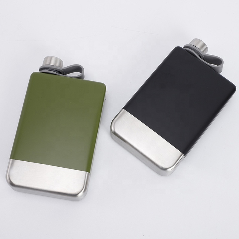 Portable Stainless Steel 8oz Whisky Hip Flask New Wine Bottle Square Flat Alcohol Hip Flask