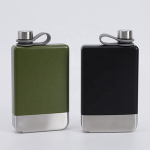 Portable Stainless Steel 8oz Whisky Hip Flask New Wine Bottle Square Flat Alcohol Hip Flask