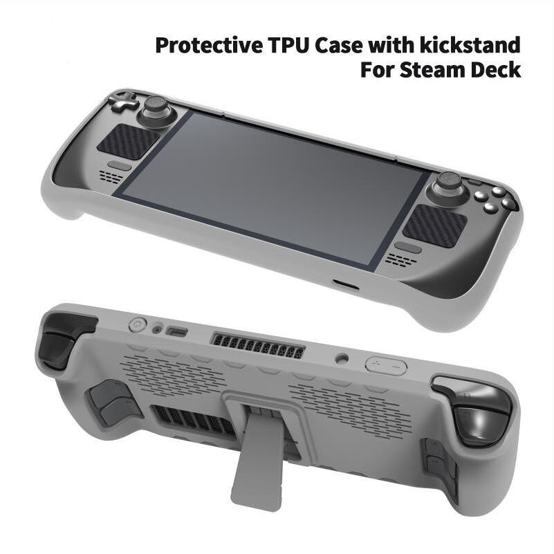 Protective TPU Case with Kickstand for Steam Deck Console Cover Shell with 6 Pad Sticker Other Video Game Accessories JYS-SD009