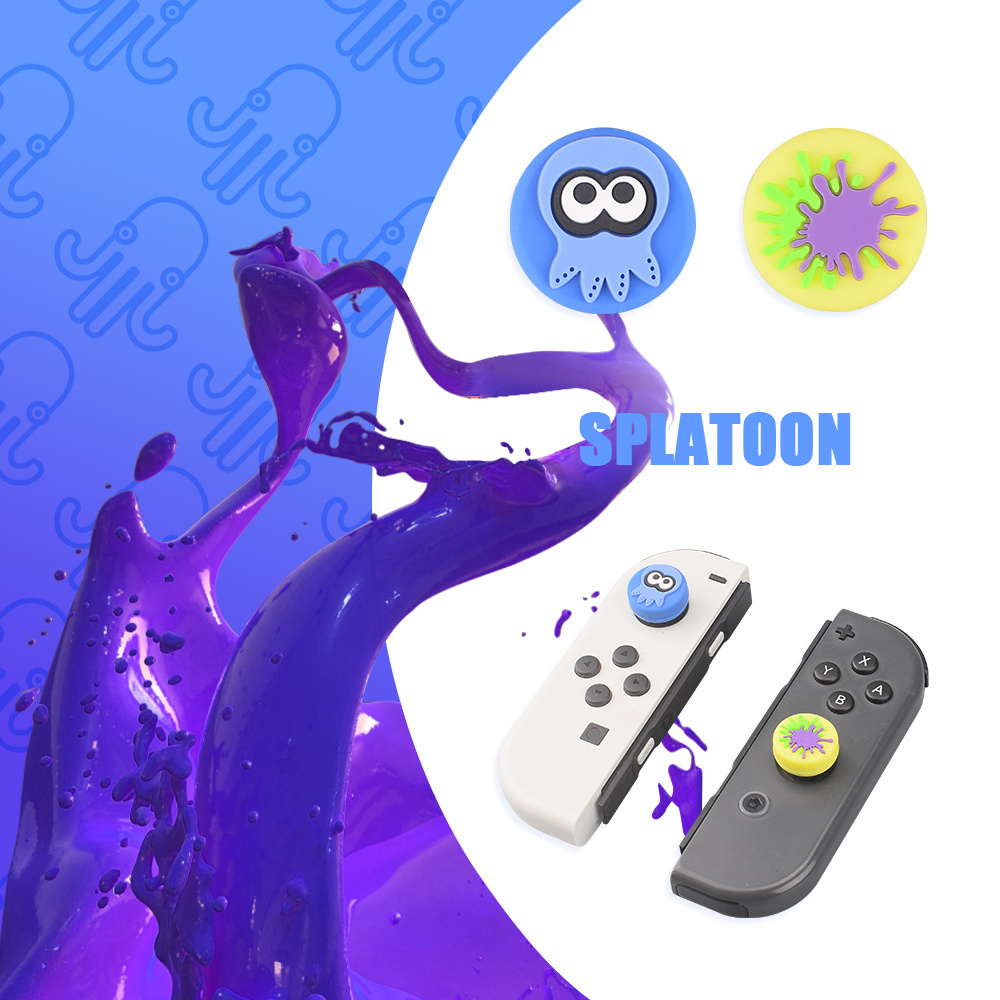 Silicone Thumb Stick Grip Analog Joystick Cover Case For Nintendo Switch / OLED / Lite Controller Splatoon Thumbstick cover