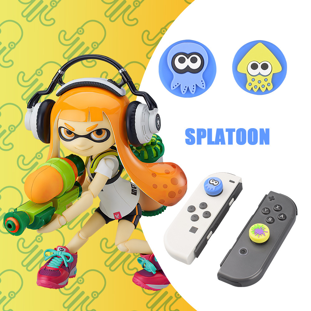 Silicone Thumb Stick Grip Analog Joystick Cover Case For Nintendo Switch / OLED / Lite Controller Splatoon Thumbstick cover