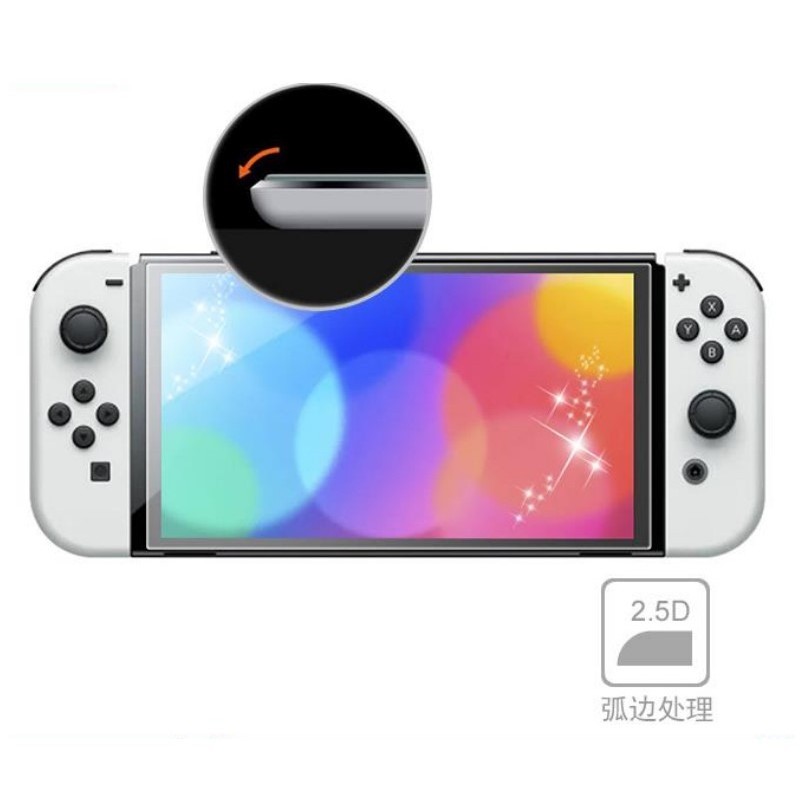 Anti-fingerprint Shockproof Screen Protector For Nintendo Switch OLED Tempered Glass Hardness Glass Film KJH-NS-062