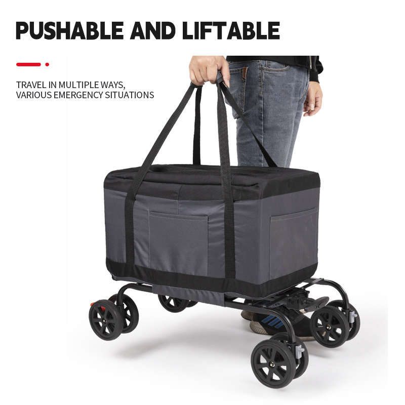 Airline Approved Folding Travel Stroller Rolling Cat Pet Dog Carrier Bag with Wheels for Dogs