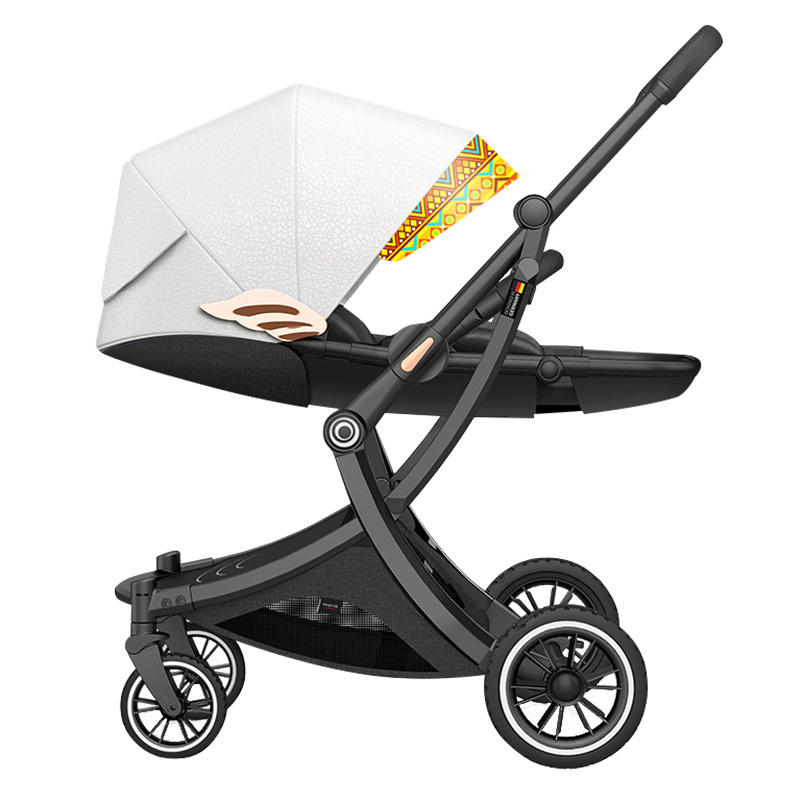 Wholesale China baby stroller factory egg shell baby trolley luxury baby stroller with one-touch brake and suspension