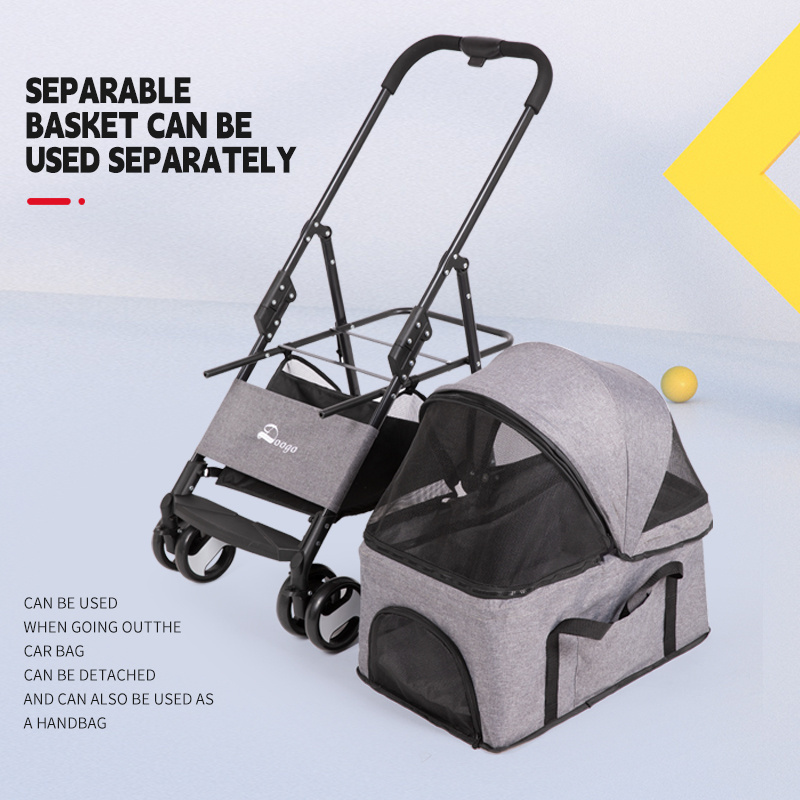 2022 Hot sale pet trailer 2 in 1 pet trailer stroller for dogs can cats outdoor detachable pet trolley