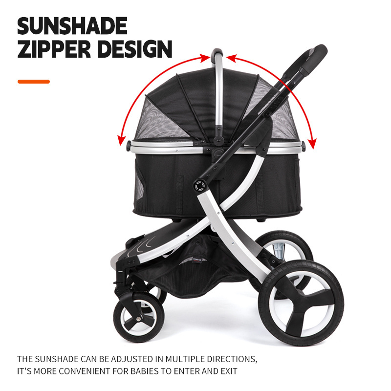 Large Dog Stroller Jogger Pet Stroller for Dogs Breathable Animal Stroller with Universal Wheel and Storage Space